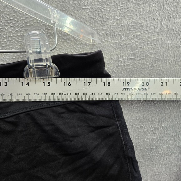 Nike Women Activewear‎ Shorts XL Black Swoosh Logo High Rise Mesh 2 in Inseam - Picture 4 of 9